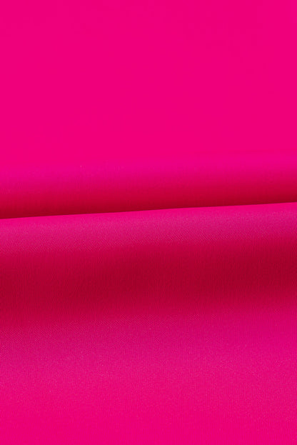 Bright Pink Collared V Neck Short Sleeve Shift Plus Size Dress