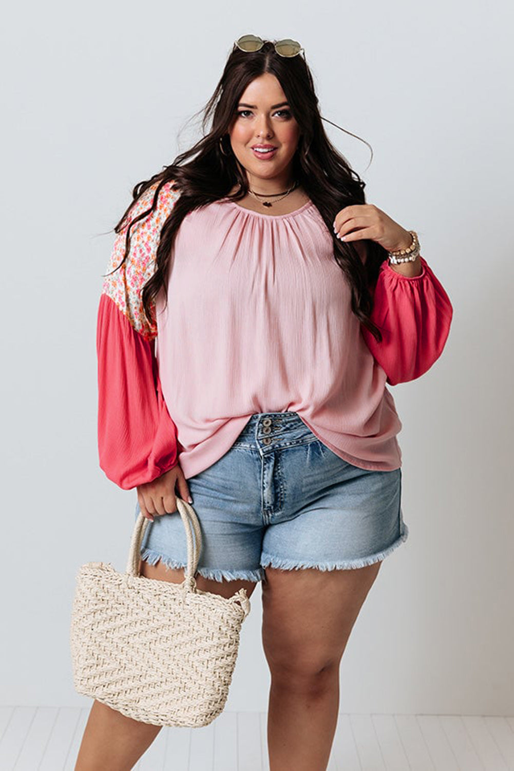 plus size puff sleeve blouse