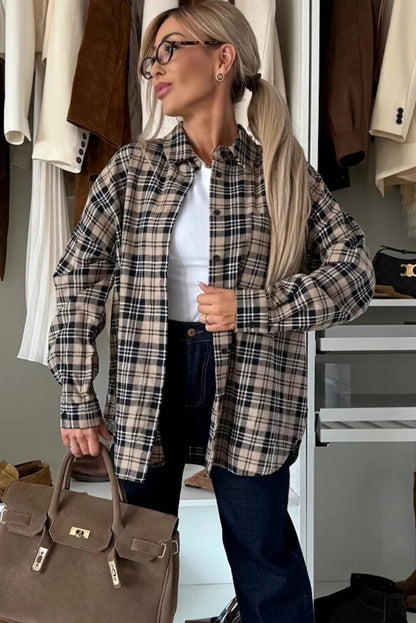 Parchment Plaid Classic Tunic Shacket
