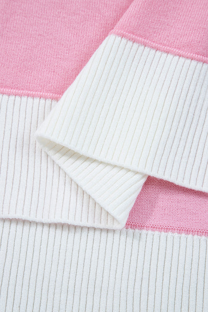 color block knit sweater