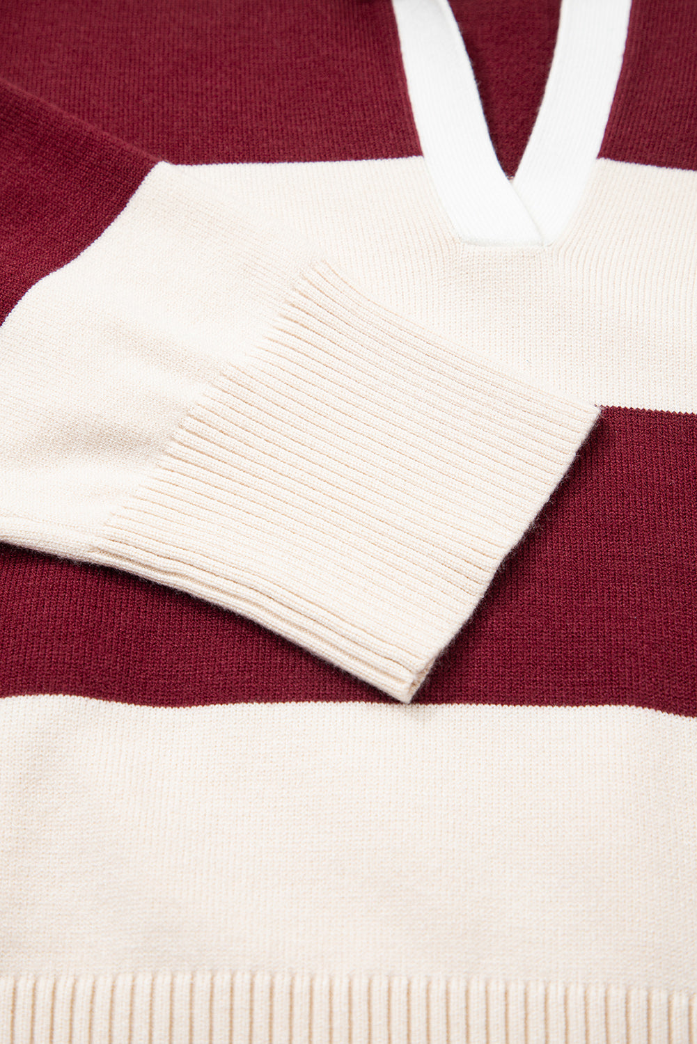 brown color block sweater