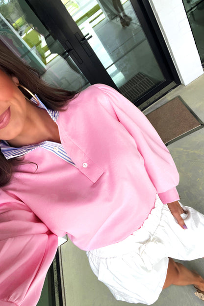 button collar sweatshirt