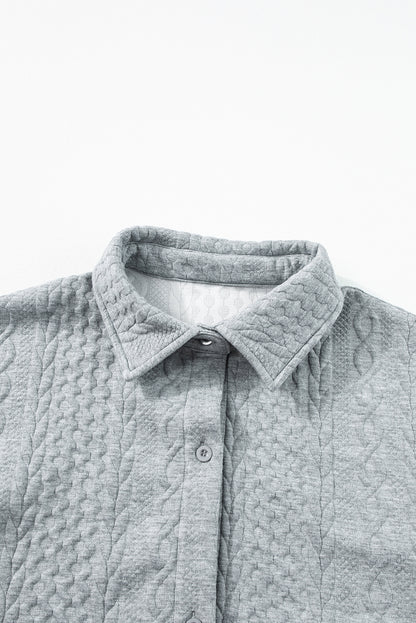 cable texture shacket