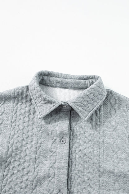 cable texture shacket