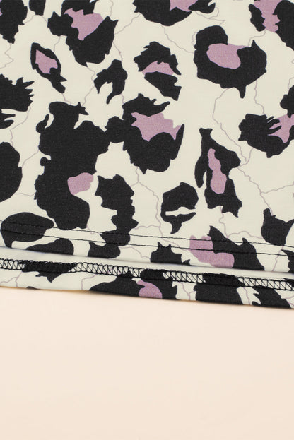 Wild Leopard Patched V Neck Plus Size Maxi Dress