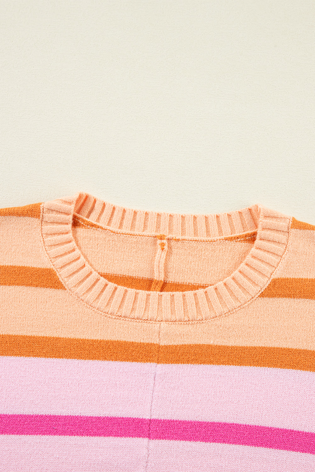 Multicolour Gradient Ribbed Edge Loose Sweater