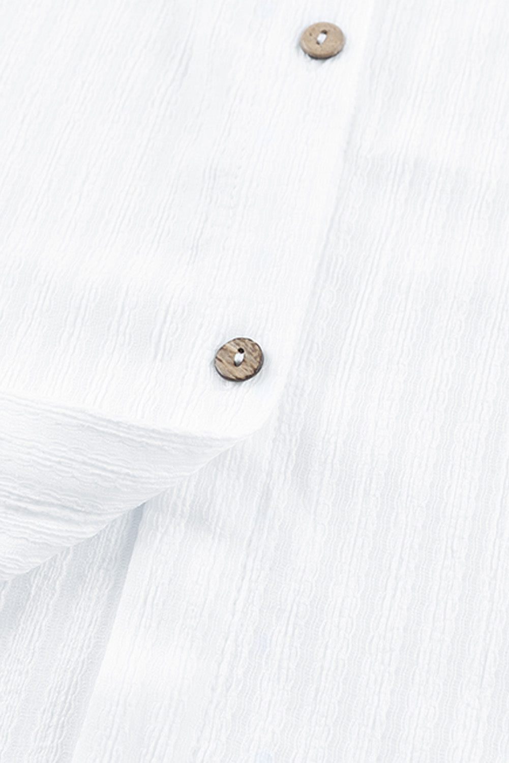 White Striped Crinkle Button Front Shirt Dress Cover-Up