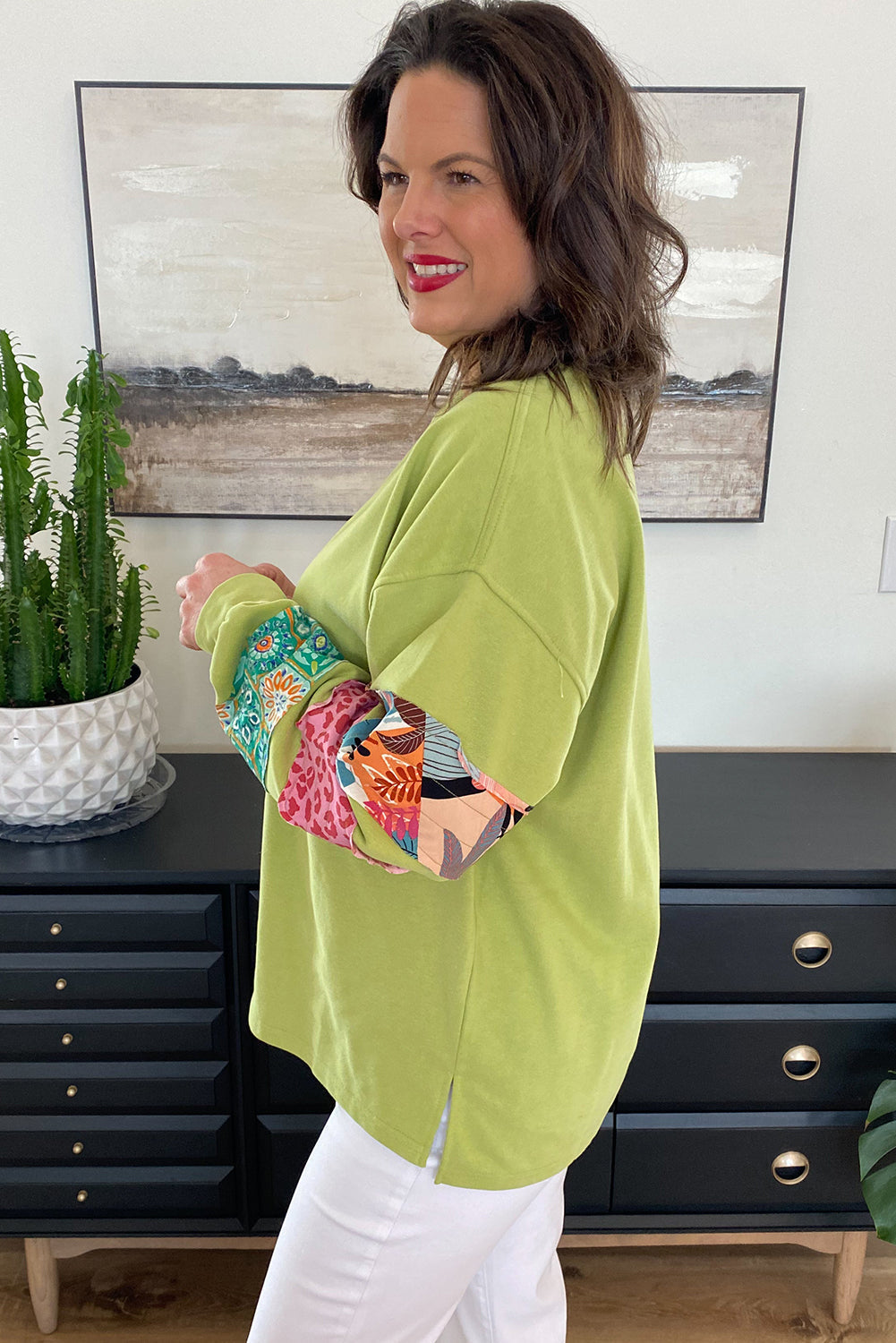 plus size green sweatshirt