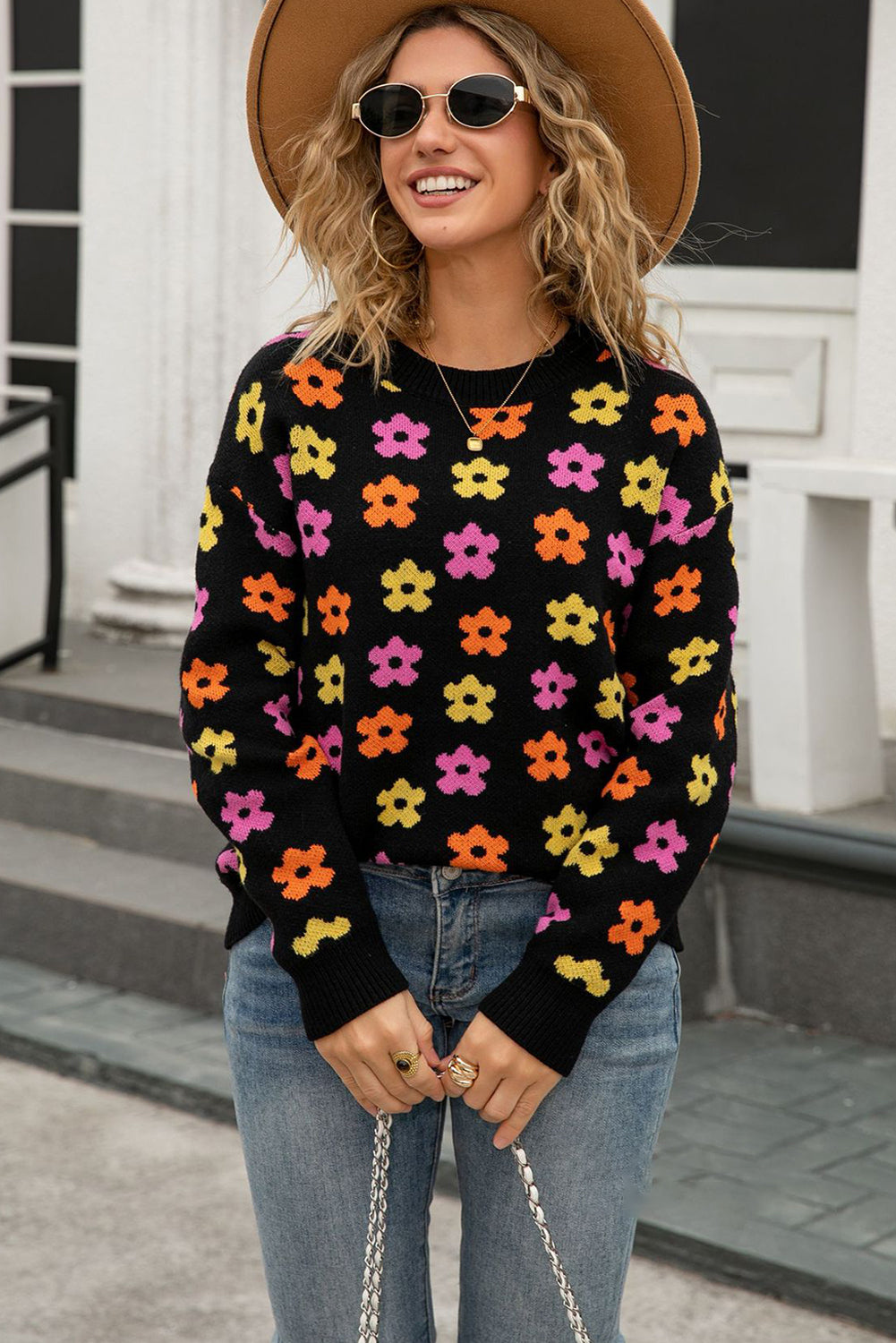 womens flower sweater