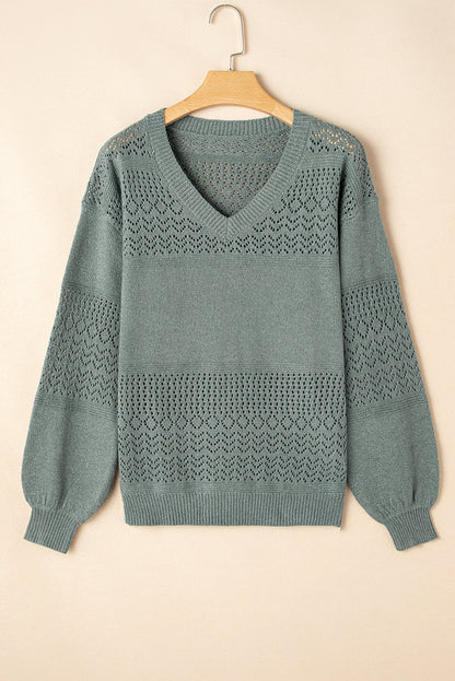 v neck drop shoulder sweater