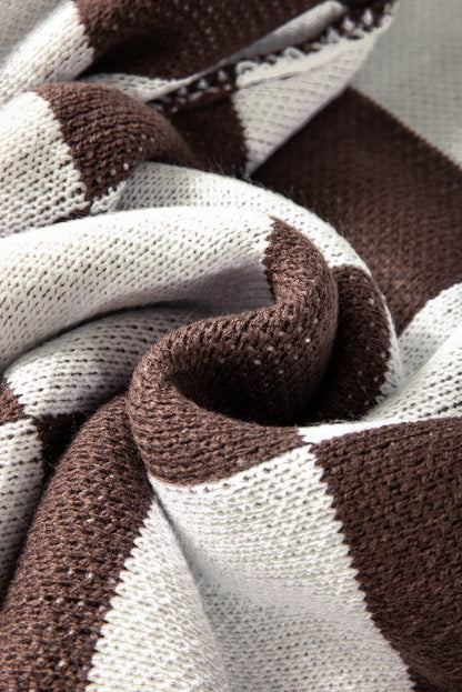 brown checkered sweater