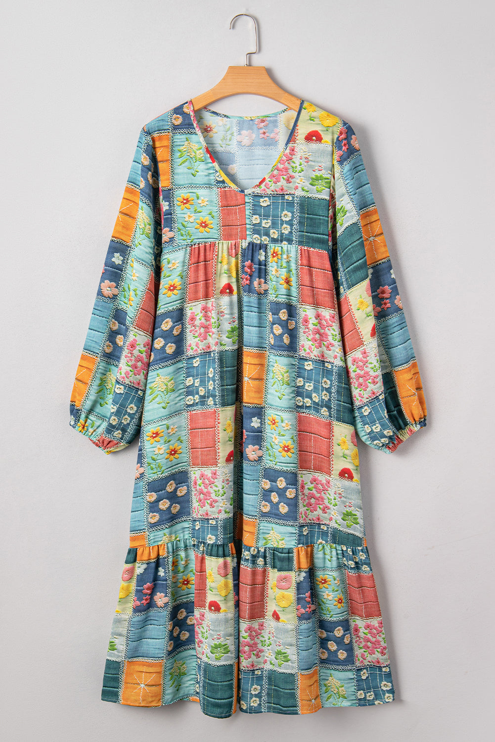 floral checkered dress