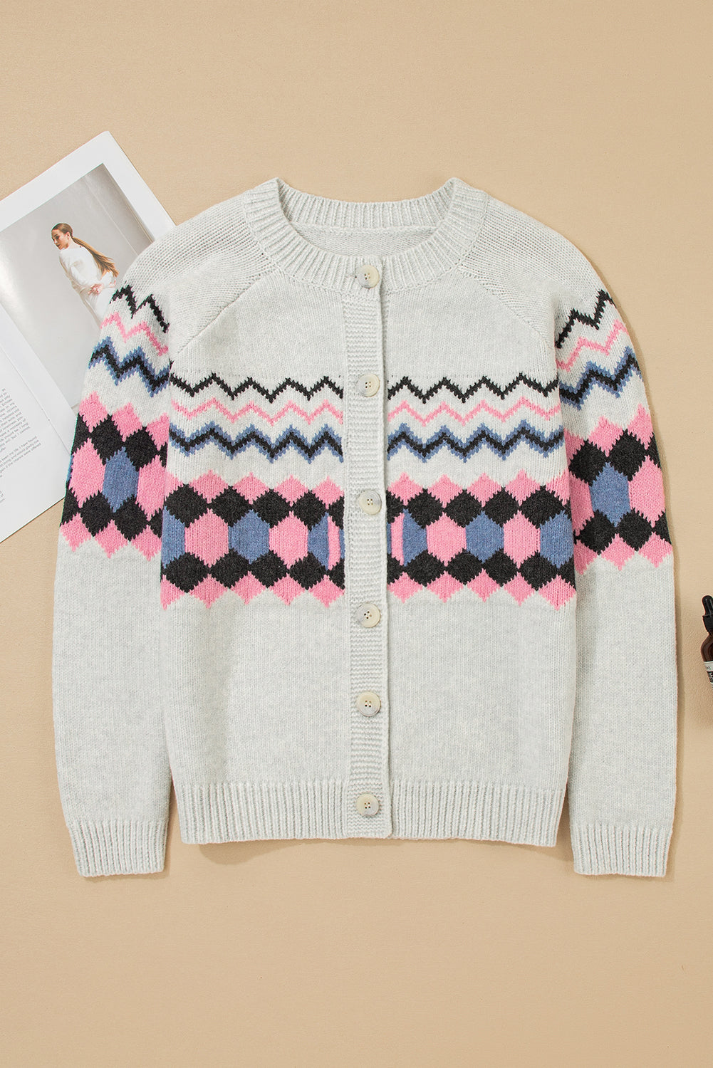 geometric cardigan