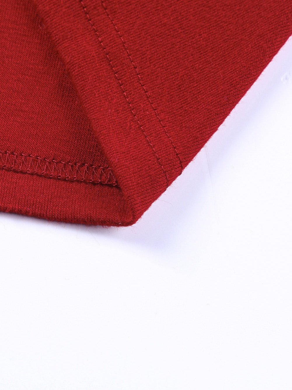 Fiery Red Crew Neck Patchwork Long Sleeve Casual Top