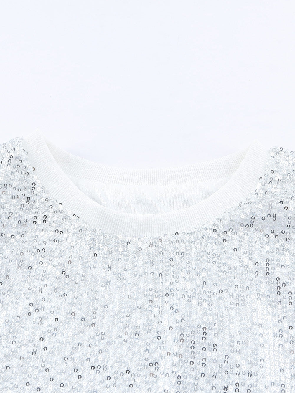 Apricot Sparkle Sleeveless Top with Round Neck