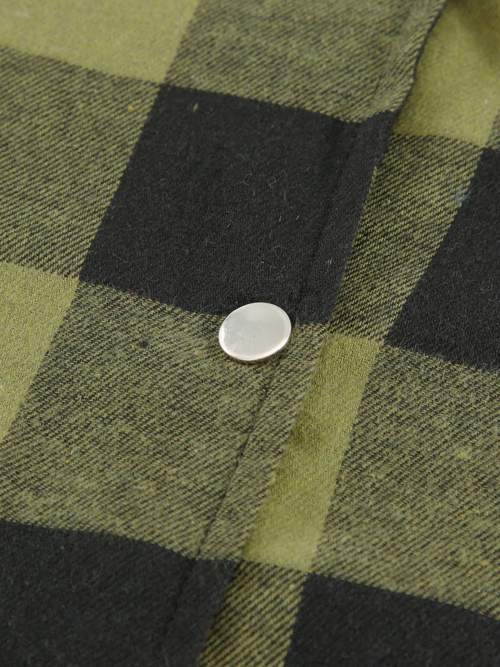 Green Plaid Button-Up Shirt Jacket