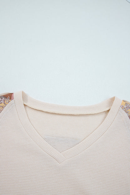 patchwork long sleeve top