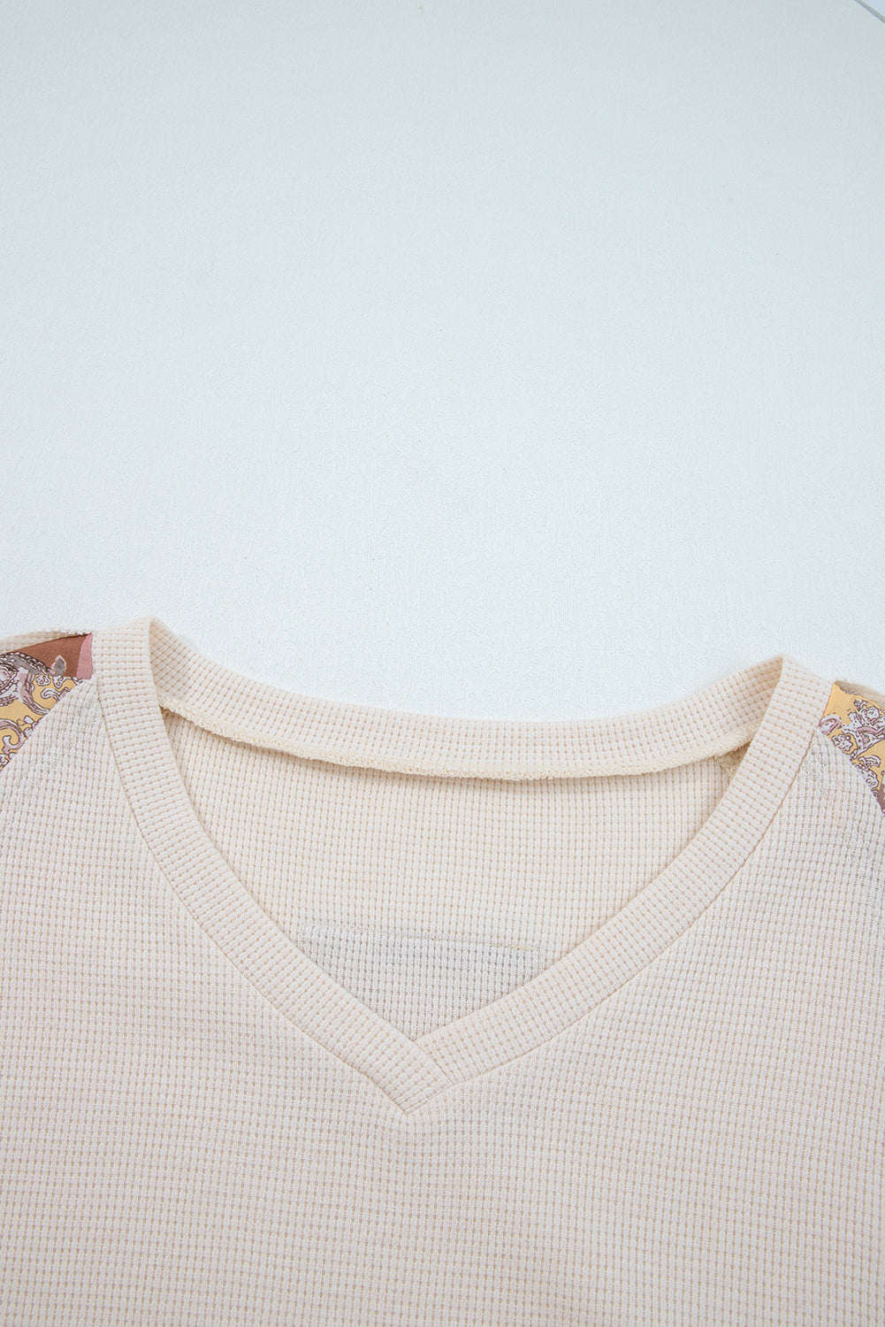 patchwork long sleeve top