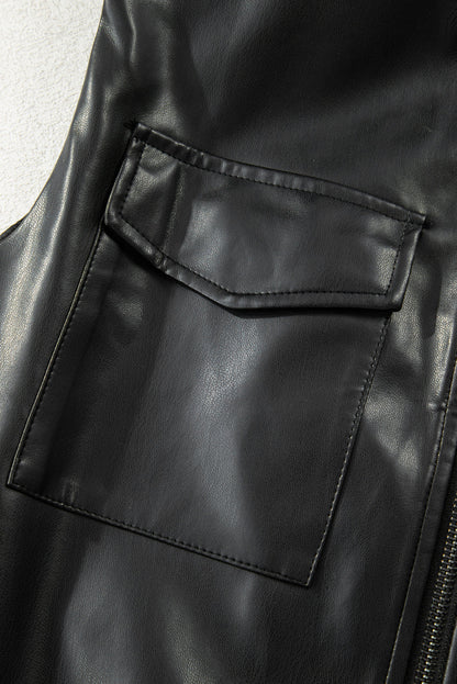 faux leather vest