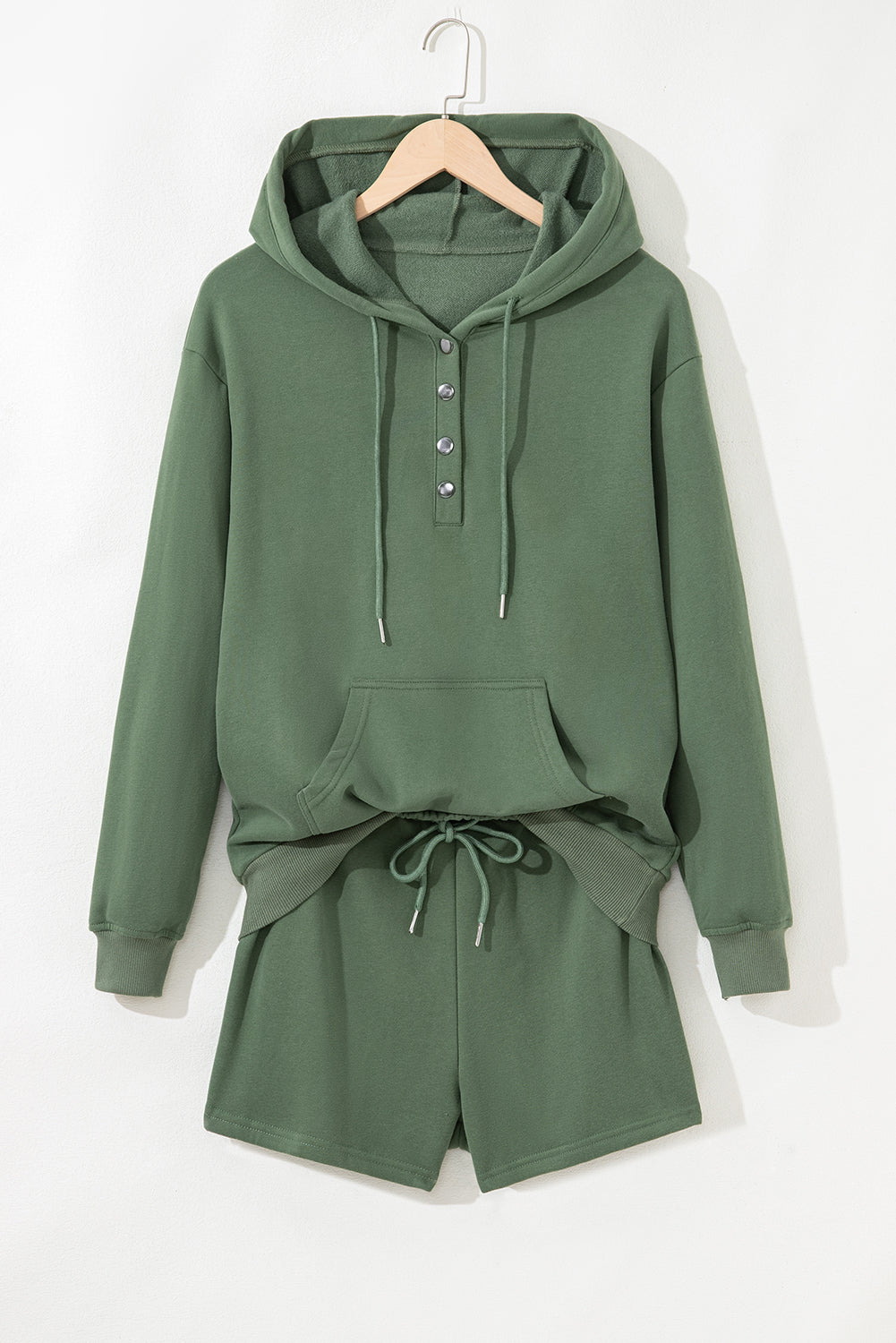 casual hoodie short set