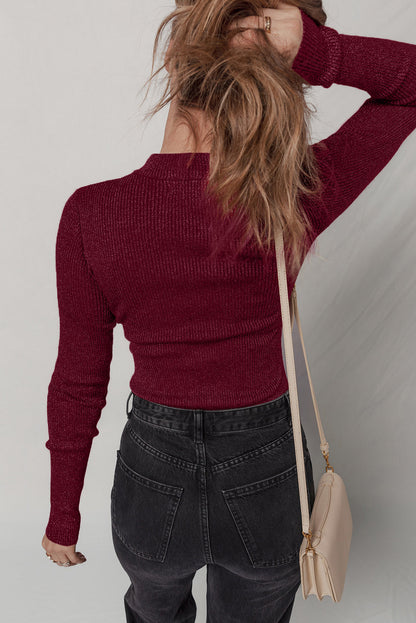 ribbed long sleeve top