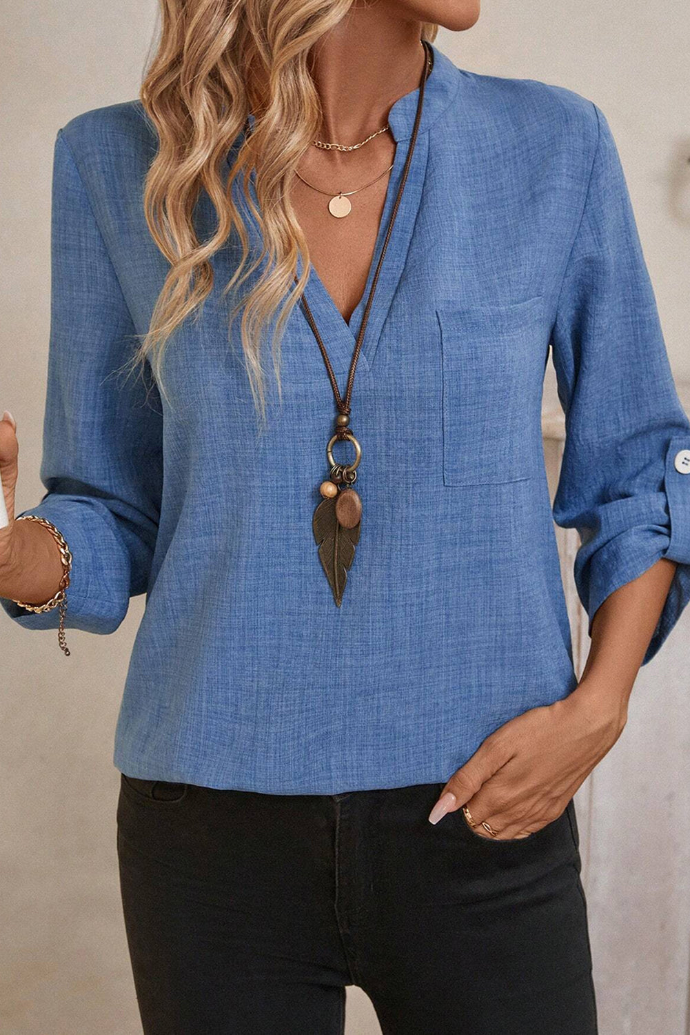 solid color blouse