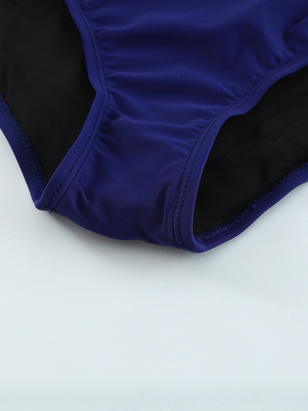 Elegant Navy Blue Cross Back Maillot Swimsuit