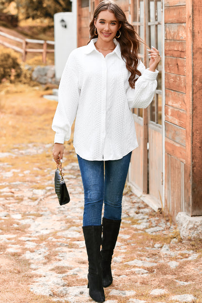 cable texture shacket