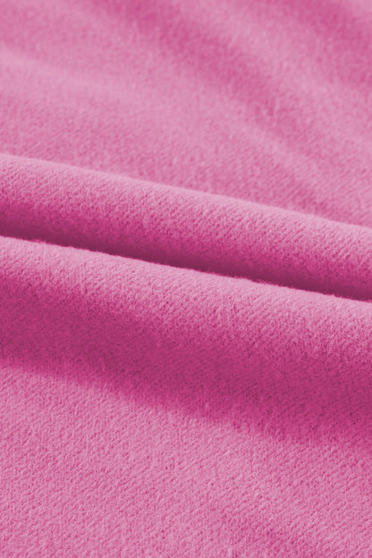 Bonbon Fleece Lined Zip Up Stand Collar Thumbhole Sleeve Sweatshirt