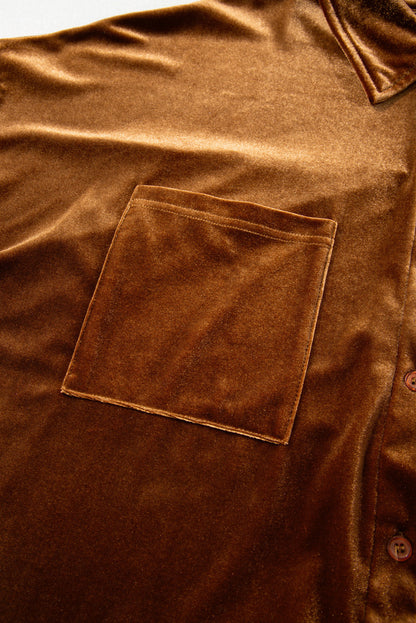 plus size velvet shirt