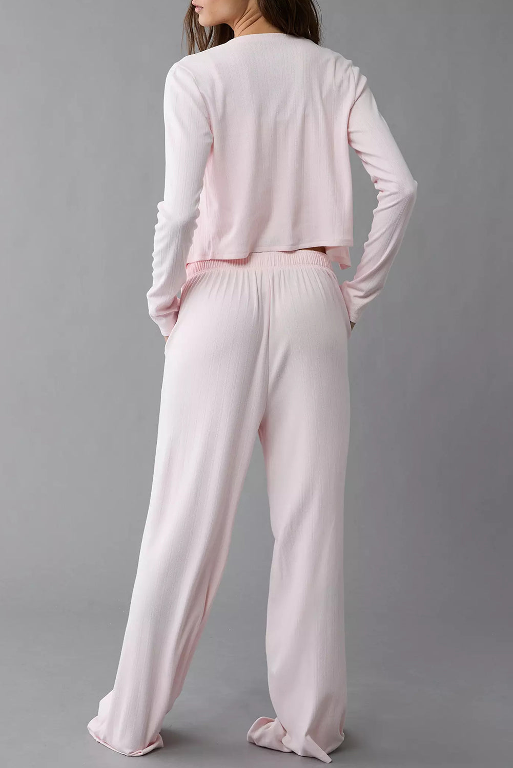 Light Pink 3-Piece Textured Knit Cozy Lounge Set