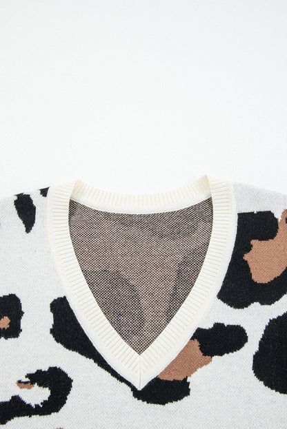 leopard patchwork sweater