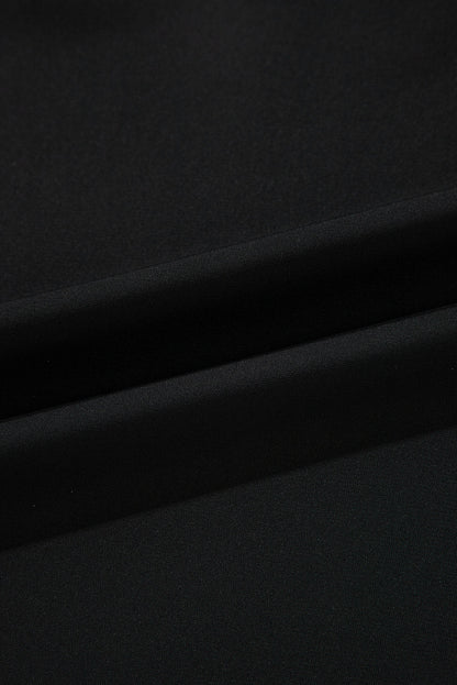 Black Solid Ruffle Trim Sleeveless Top