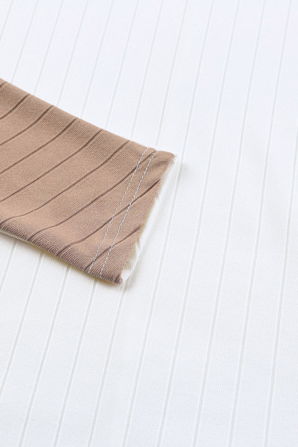 Apricot Striped Ribbed Dolman Knit Top