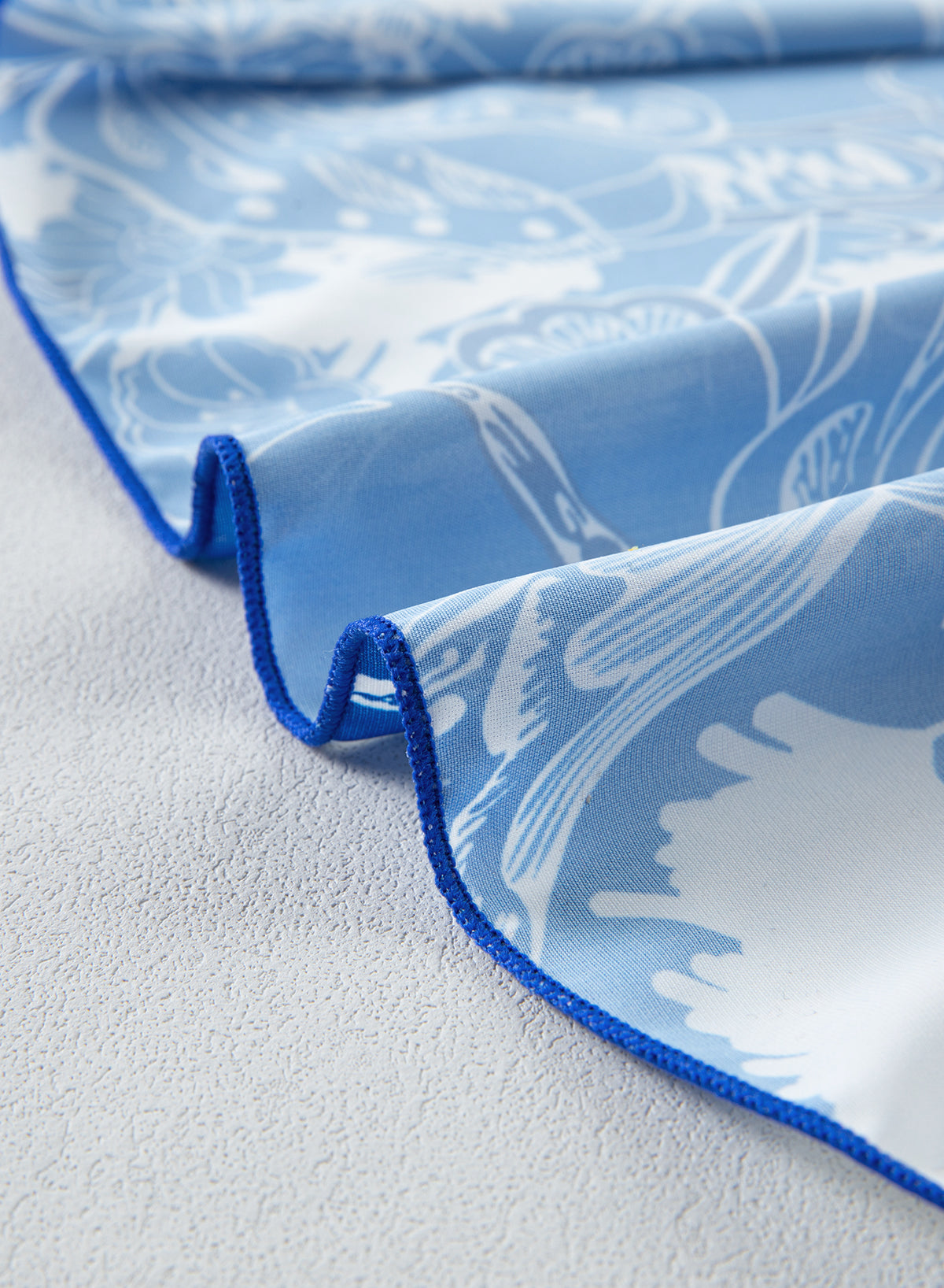 Floral White Bikini Set with Ruffled Bottom and Cover-Up