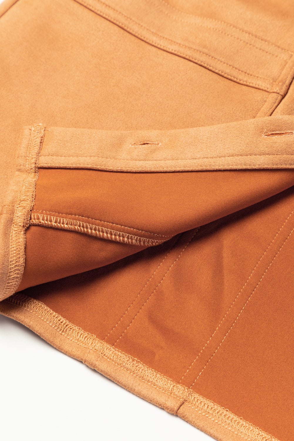 Faux Suede Camel Button-Up Jacket with Southern Belle Style