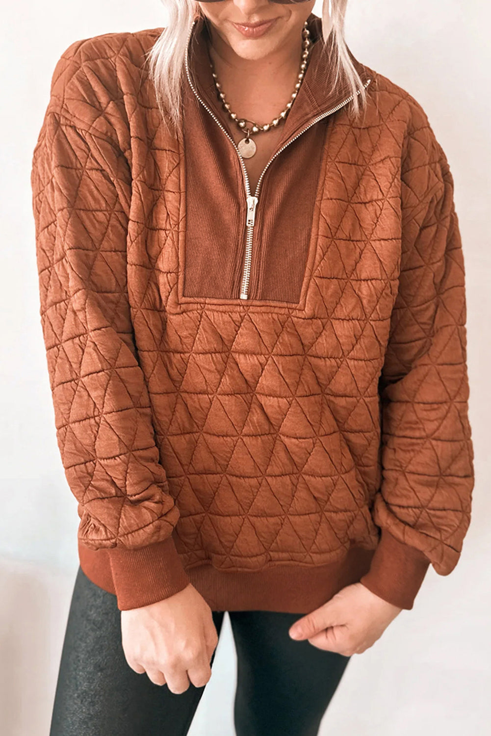 quilted sweatshirt