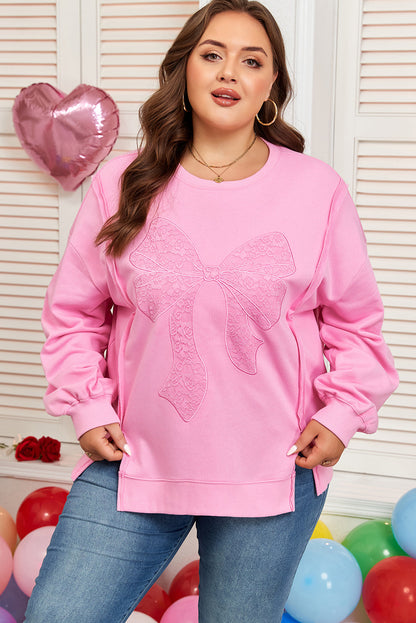 pink plus size sweatshirt