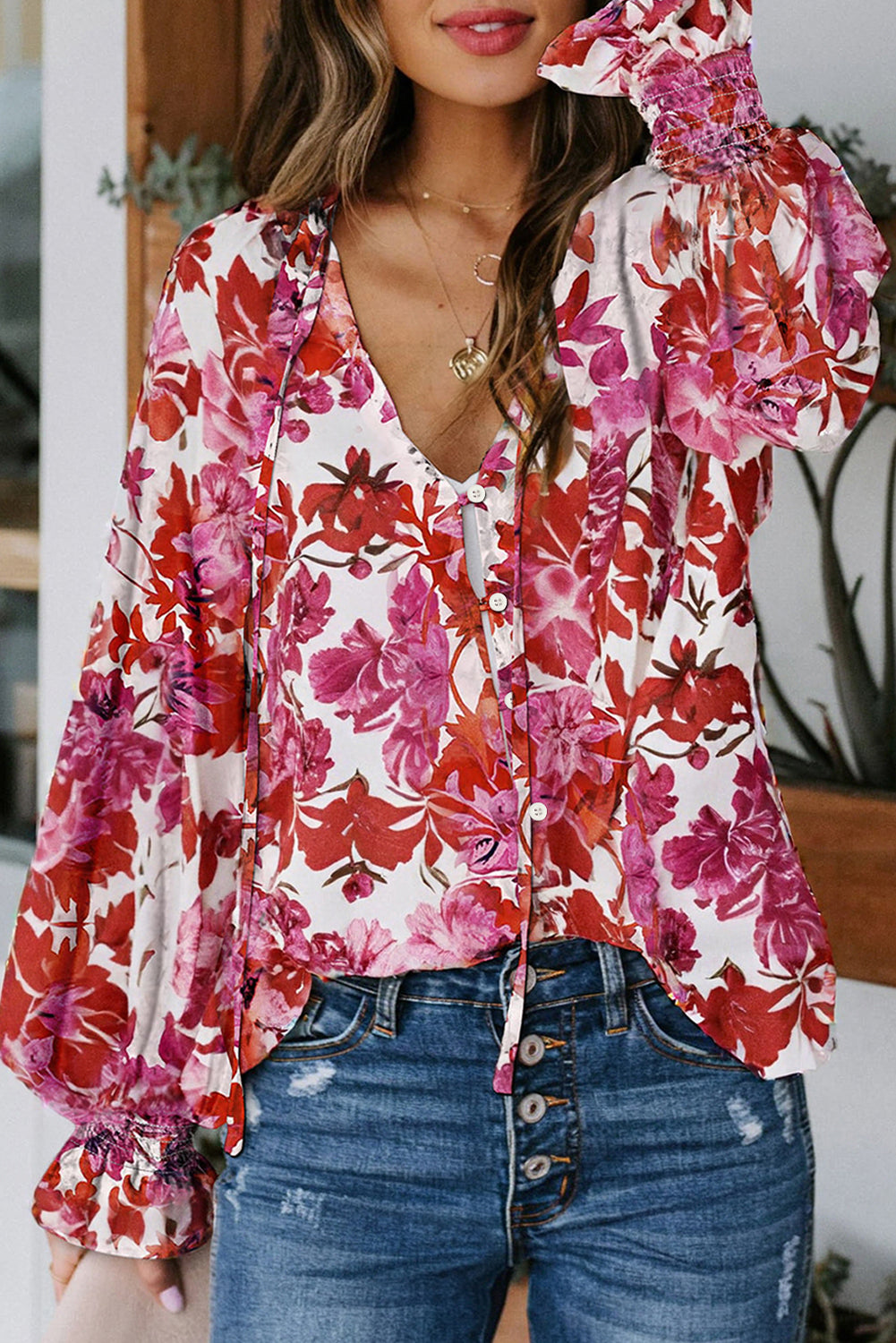 floral blouse womens
