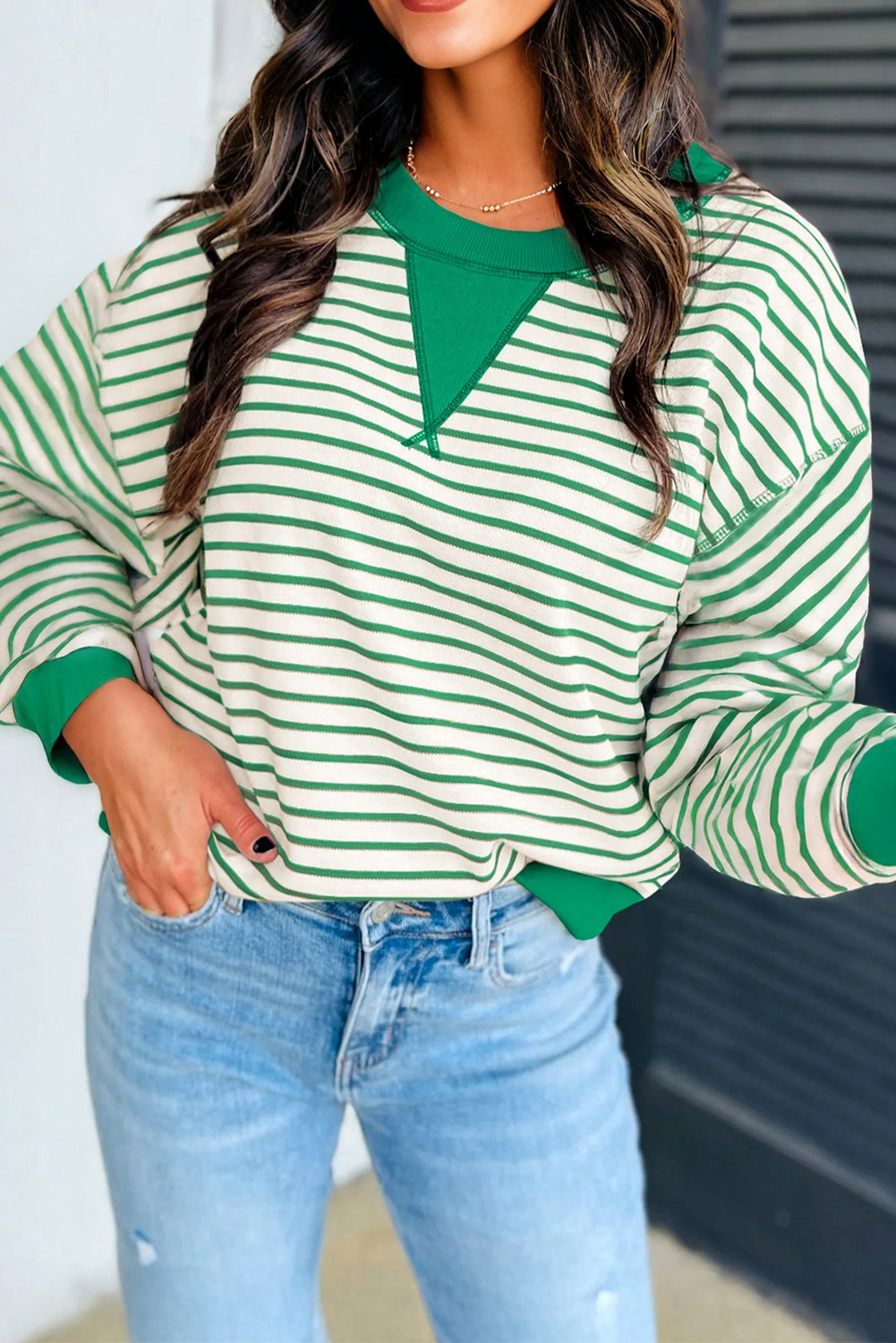 striped long sleeve top