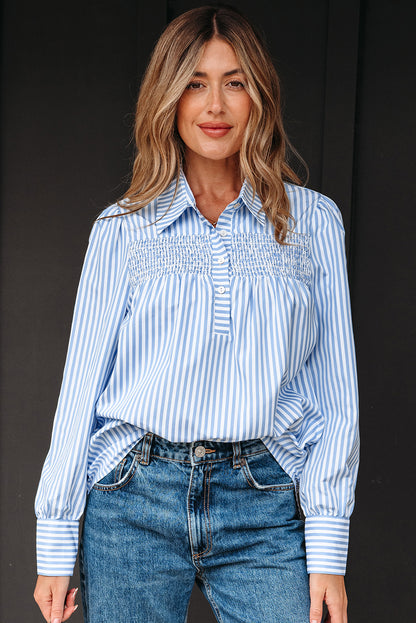 striped long sleeve blouse