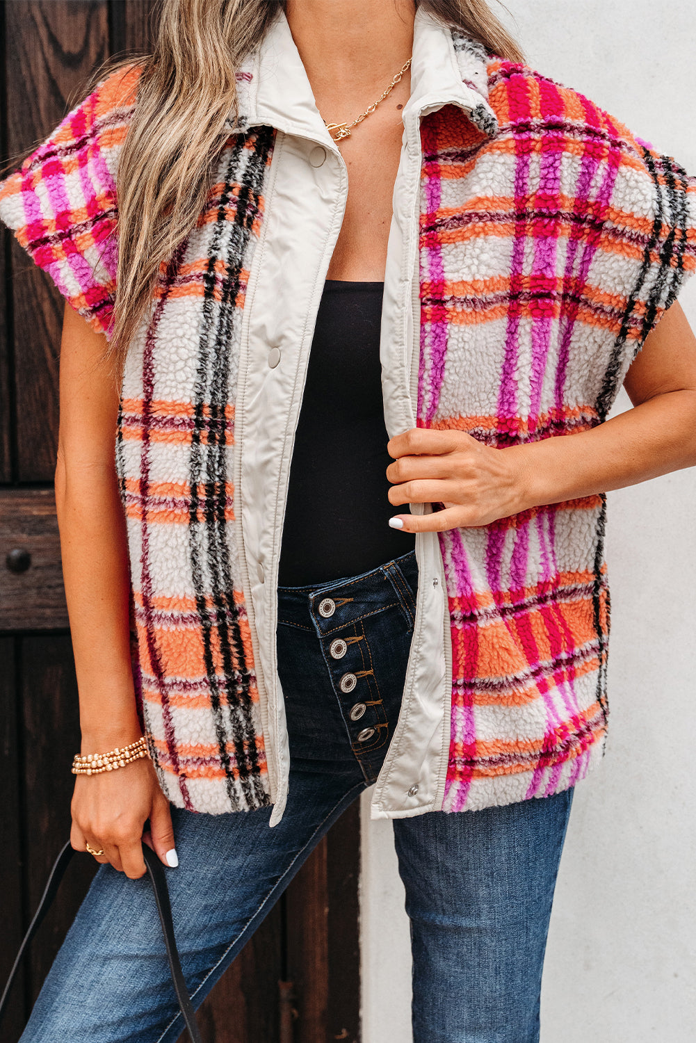 plaid jacket vest
