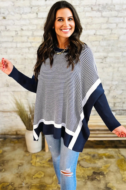 color block knit sweater