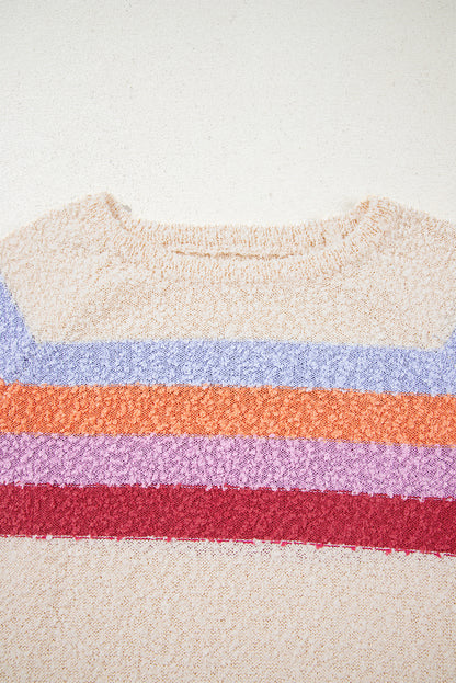 striped color block sweater
