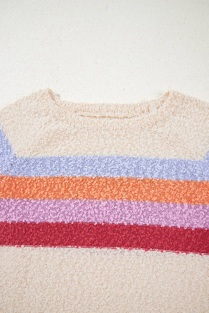 striped color block sweater