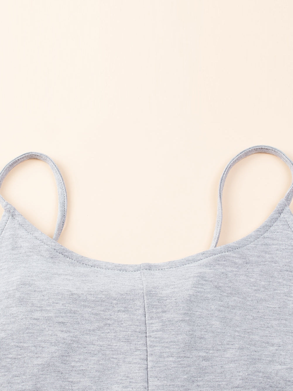 Gray Plus Size Solid Color Spaghetti Straps Wide Leg Jumpsuit