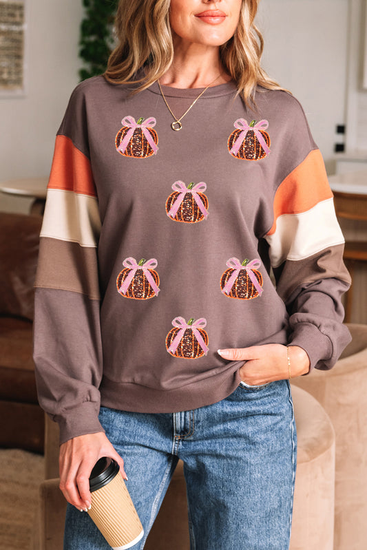 color block patchwork sweatshirt