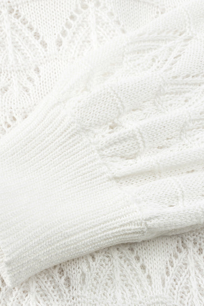 white crochet cardigan