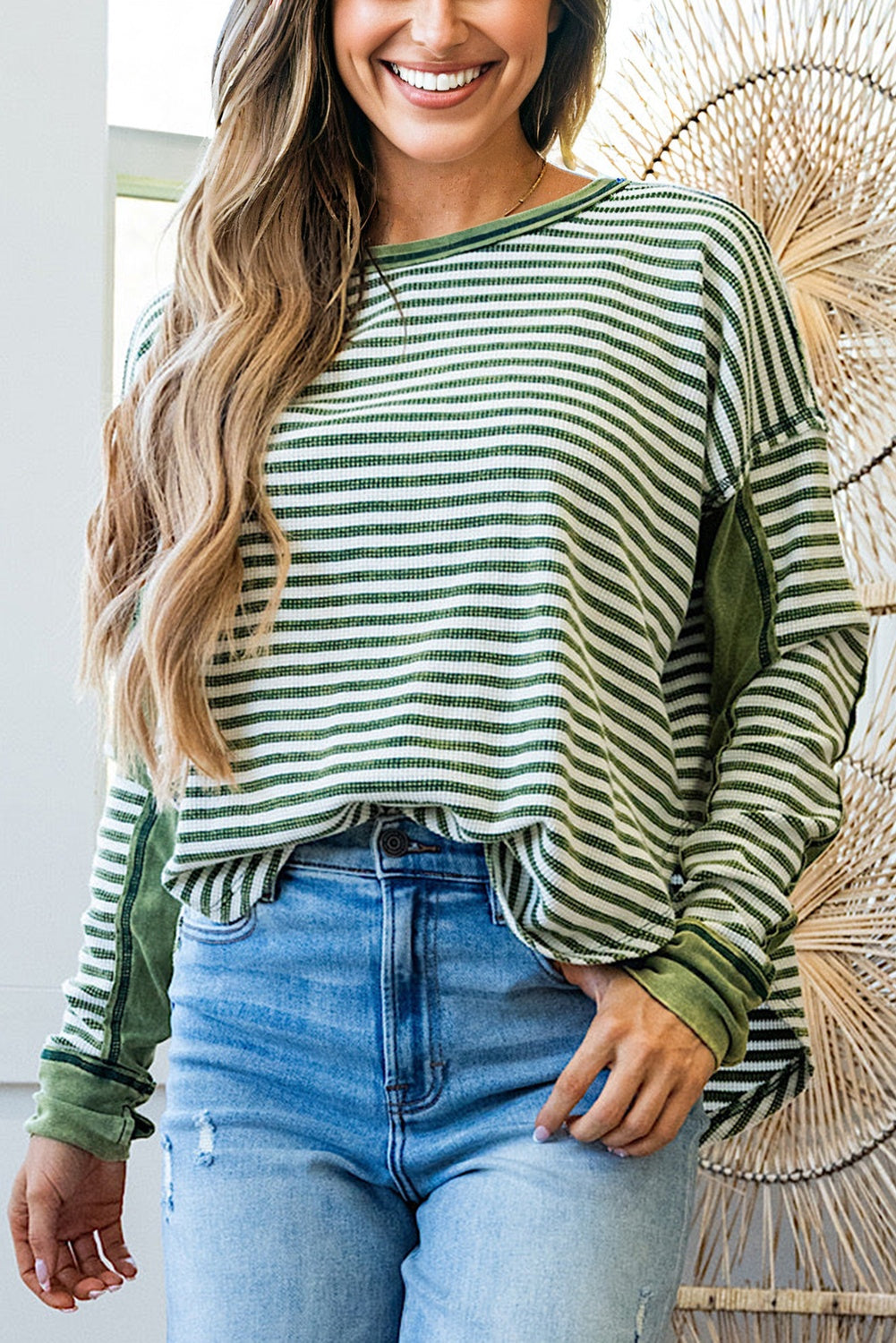 striped long sleeve top