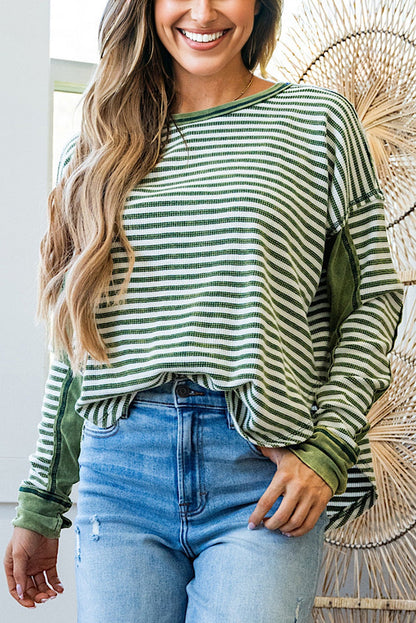 striped long sleeve top